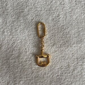 Rare Celine vintage Gold tone keychain charm